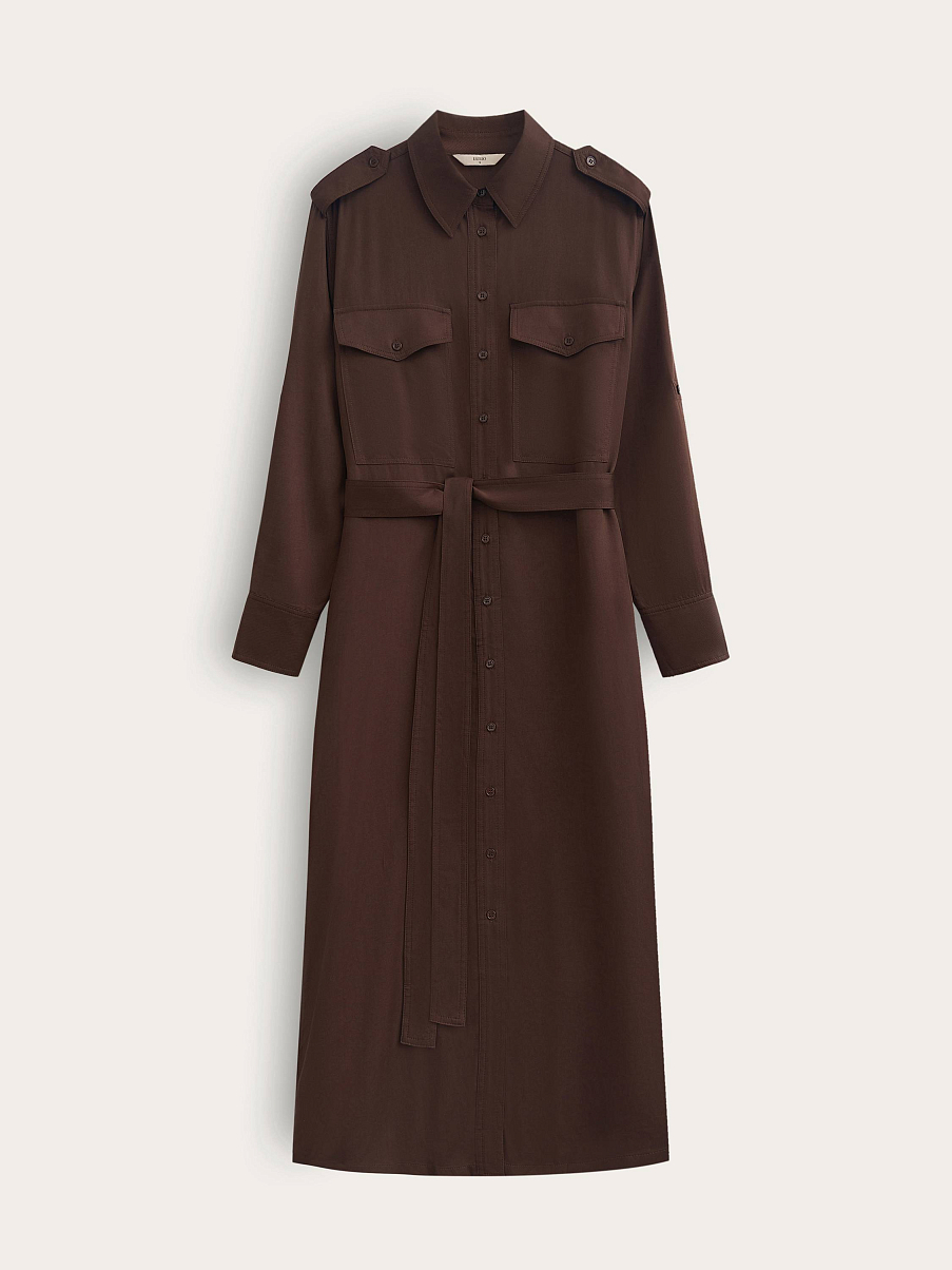 Платье миди с поясом