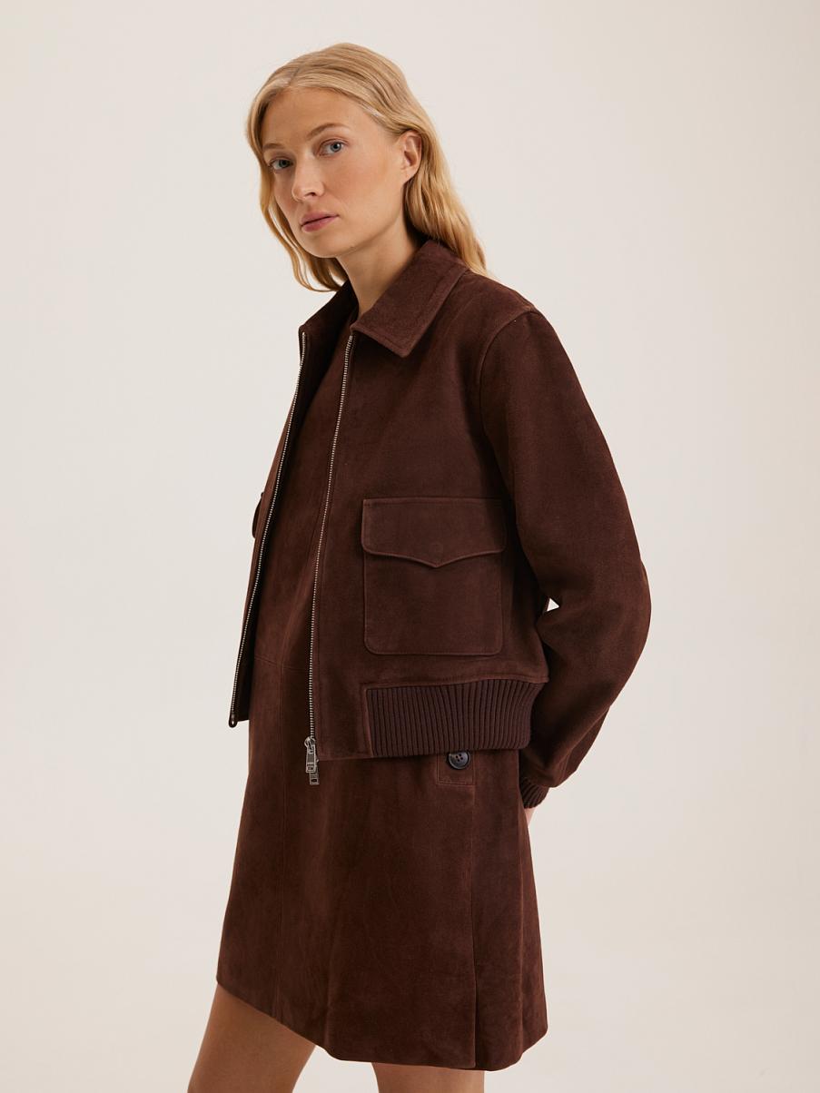 Платье мини из натуральной замши