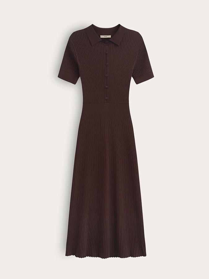 LSSL-782003 Платье трикотажное (темно-коричневый, S)