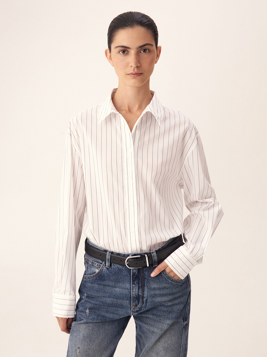 Хлопковая рубашка в полоску