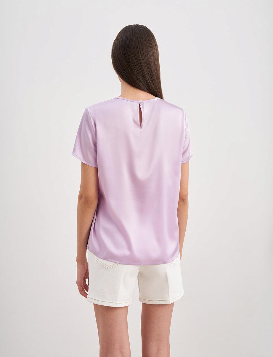 Шелковая блуза с коротким рукавом 