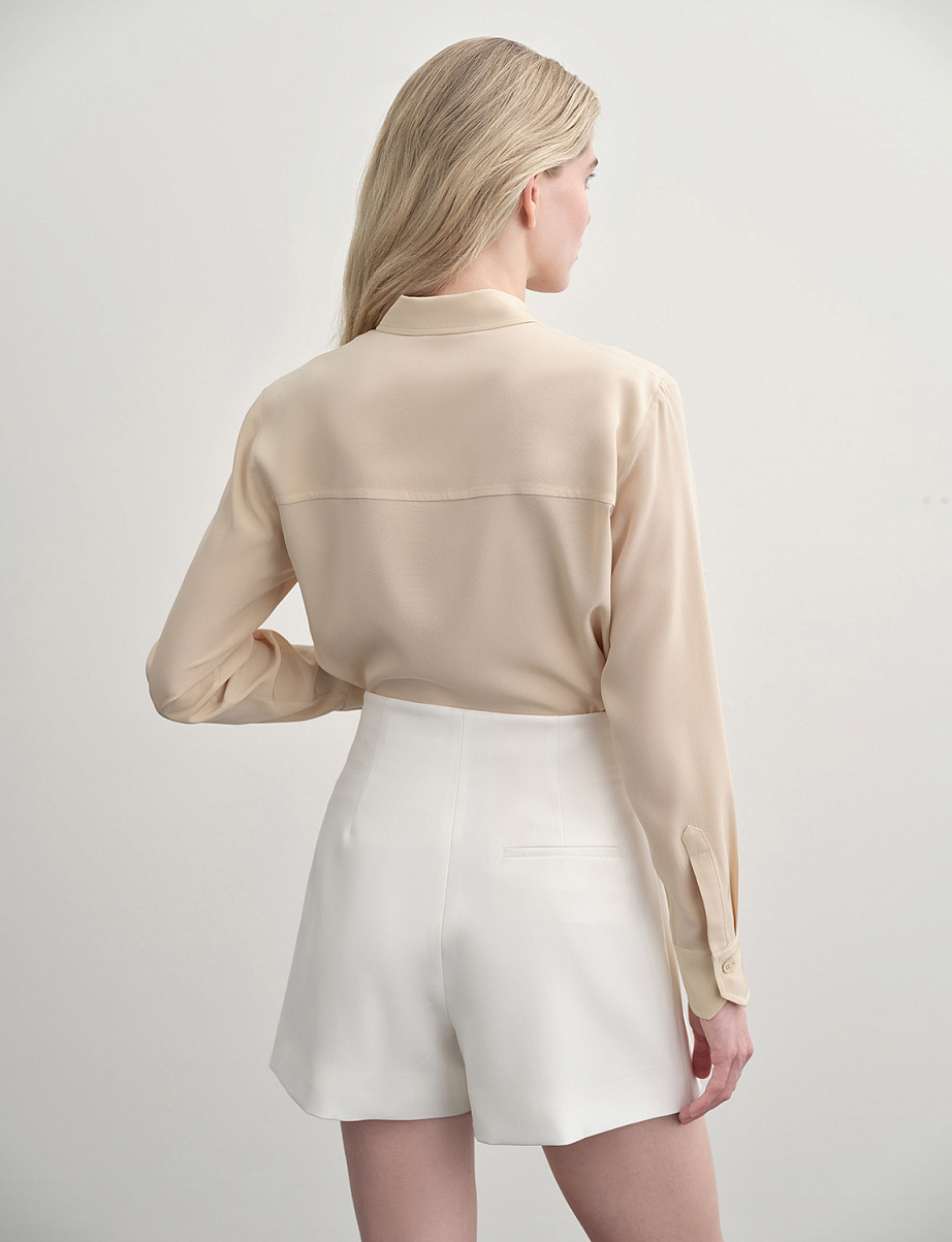 Шелковая рубашка прямого кроя