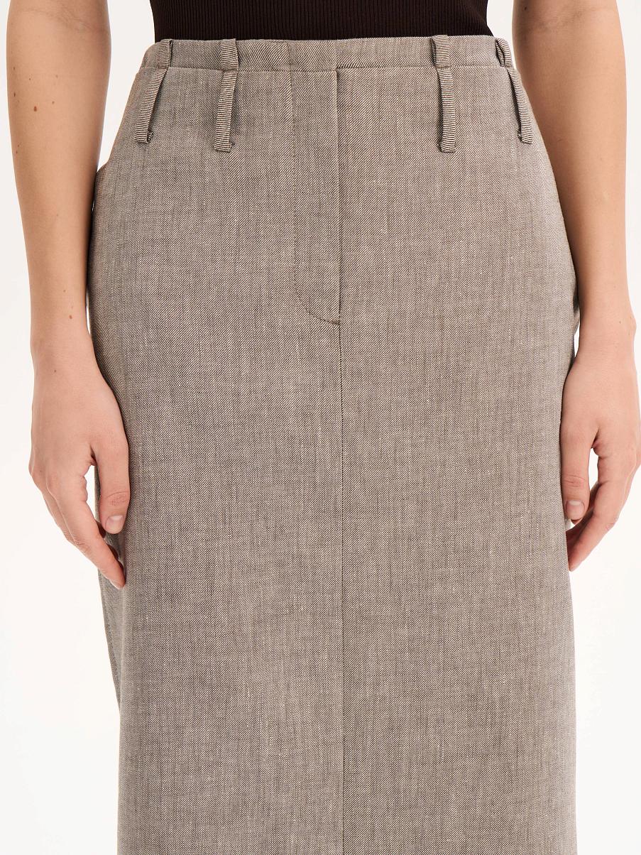 Юбка льняная миди