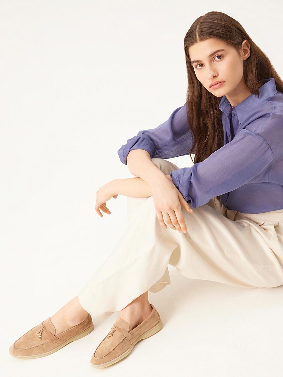 Лоферы из замши