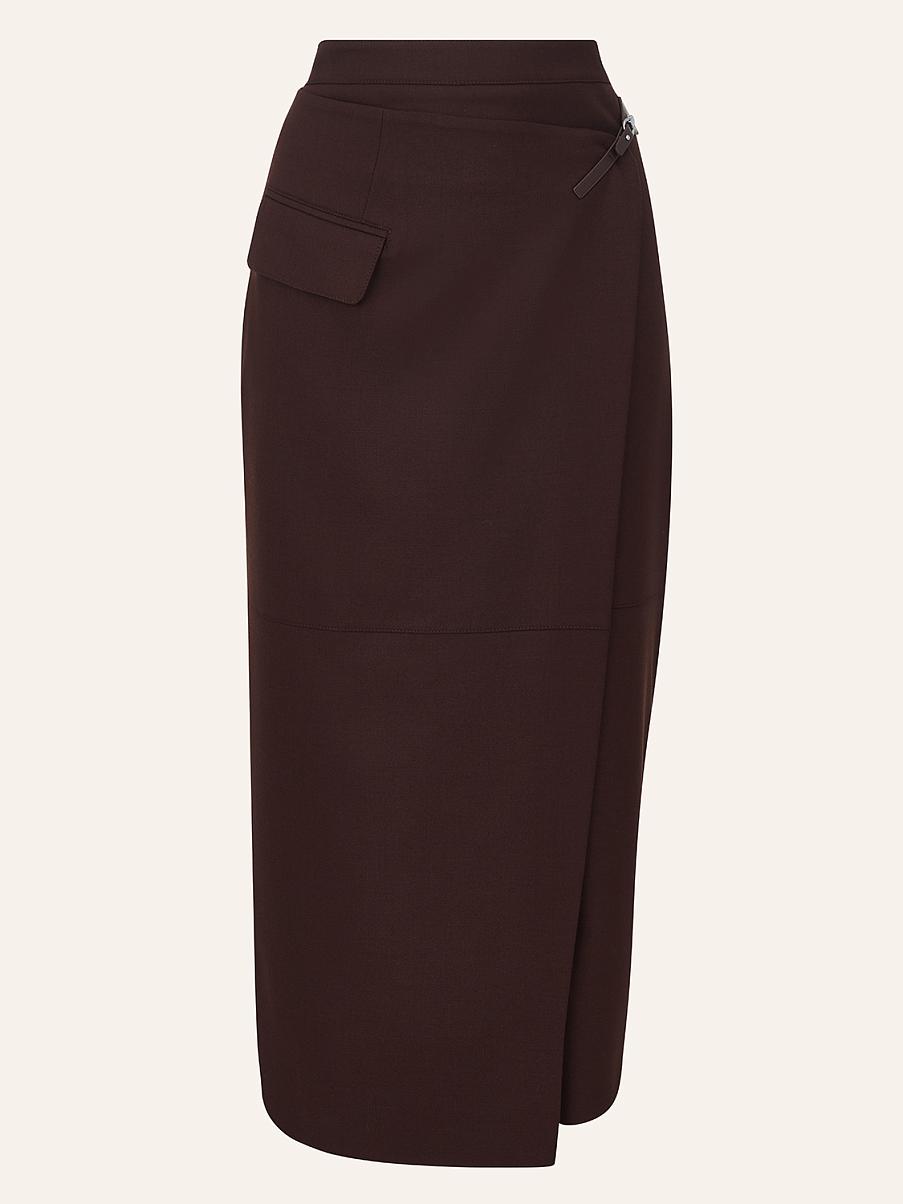 Юбка миди из шерсти на запах