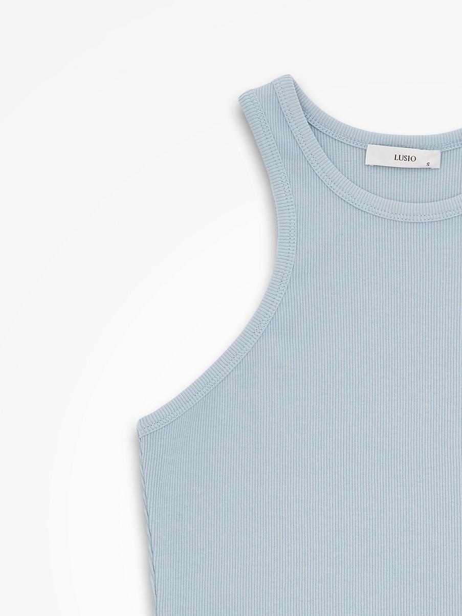 Хлопковый топ в рубчик