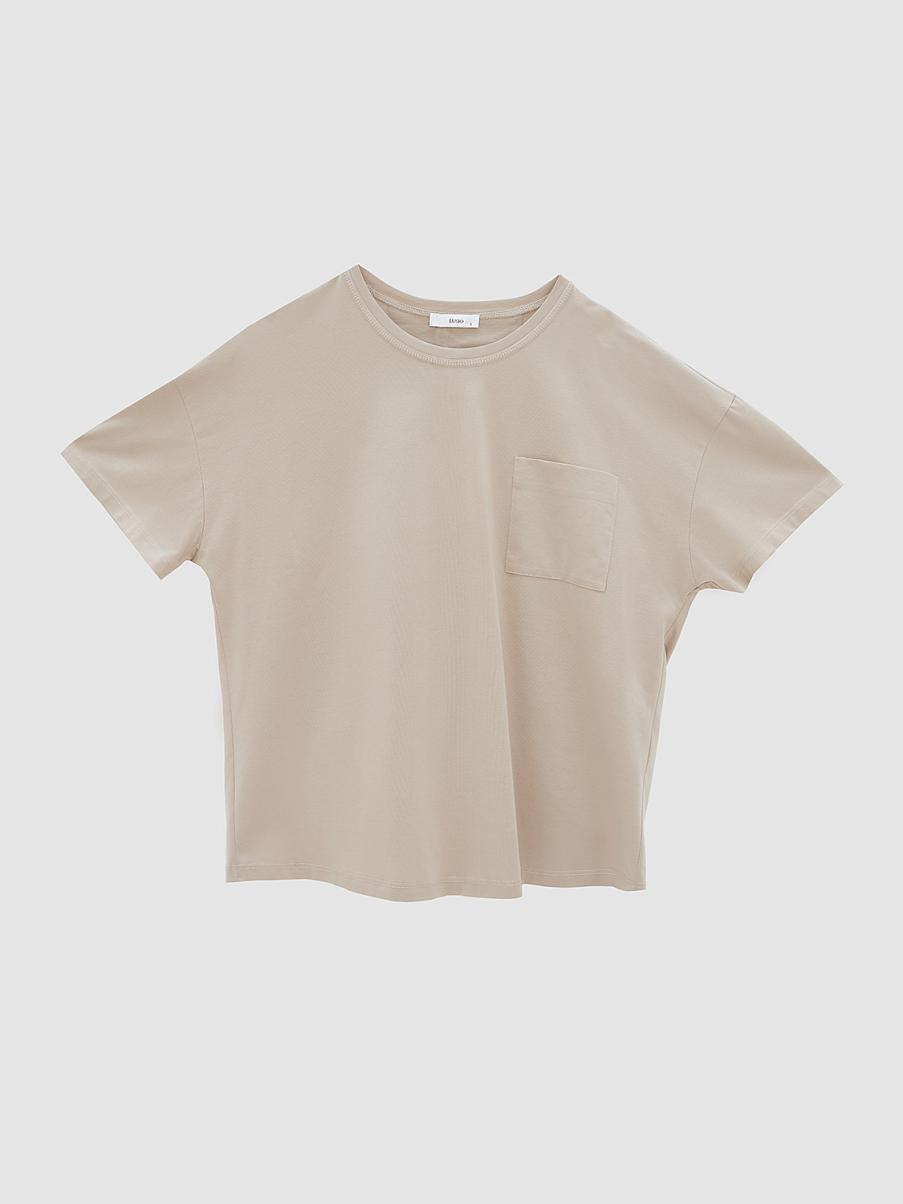 Футболка свободного кроя с карманом