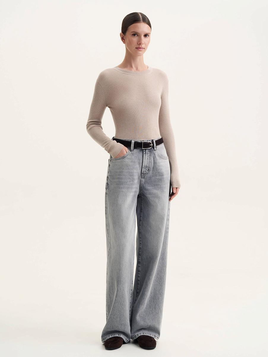 Облегающий джемпер в рубчик