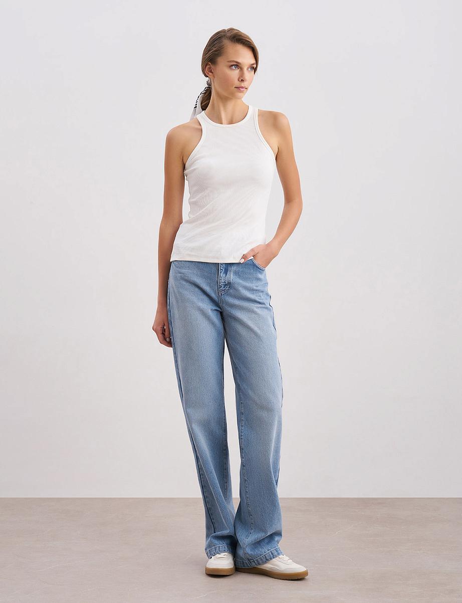 Хлопковый топ в рубчик