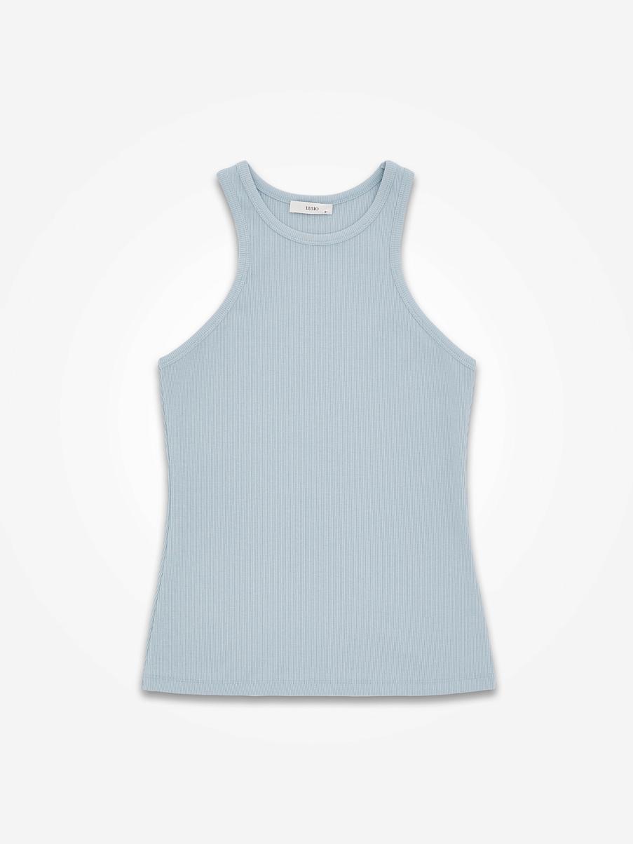 Хлопковый топ в рубчик