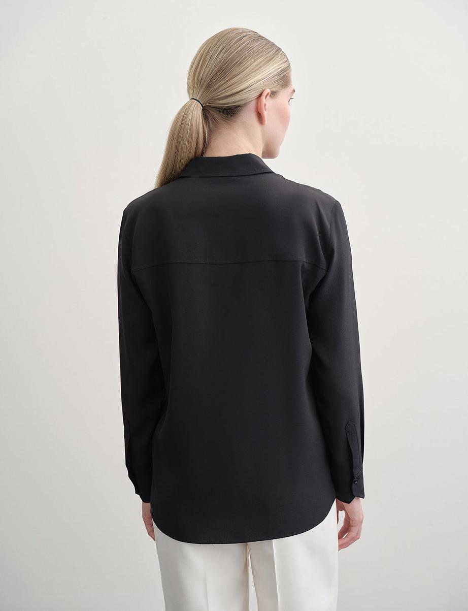 Шелковая рубашка прямого кроя