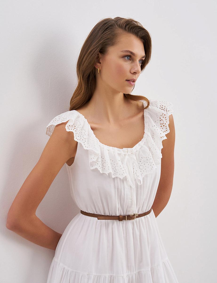 Хлопковое кружевное платье мини