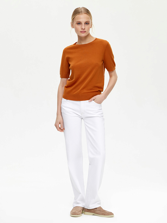 LSSM-070031 Трикотажная блуза (оранжевый, L)