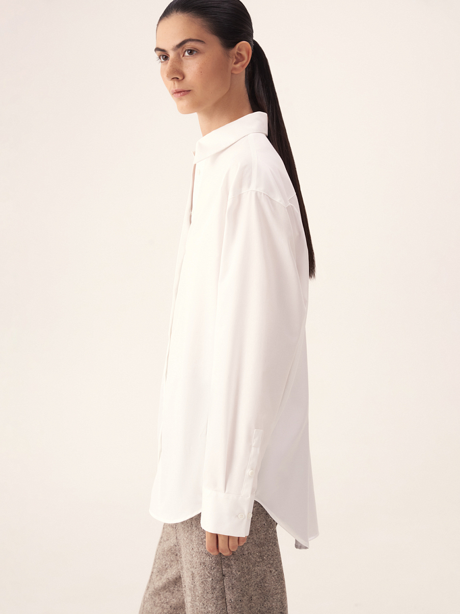 Хлопковая рубашка прямого кроя