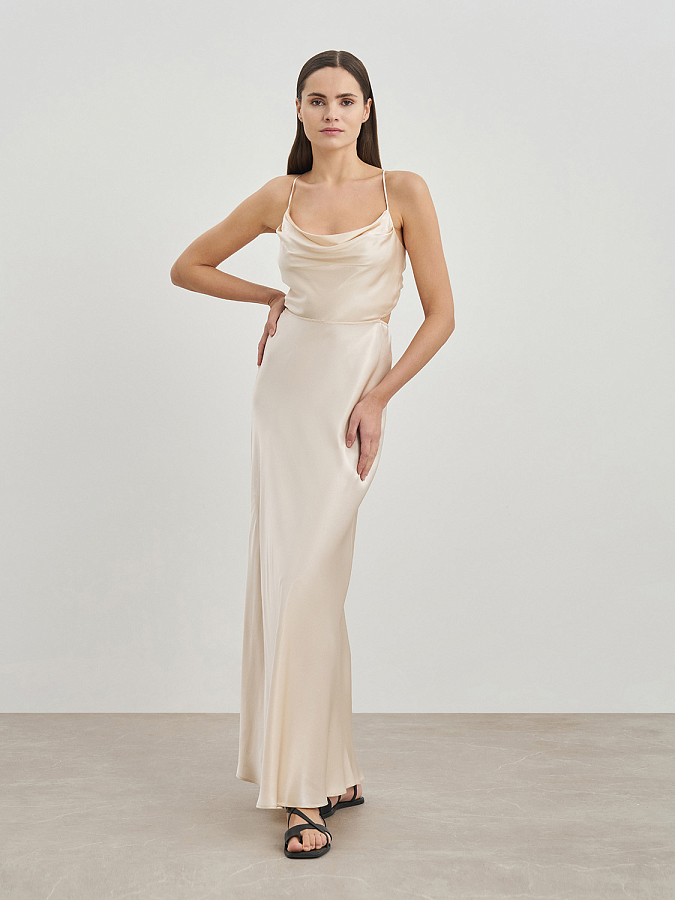 LSSS-022159 Платье (бежевый, M)