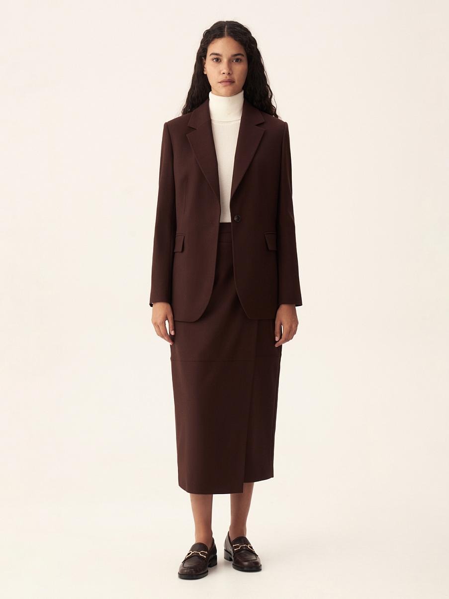 Юбка миди из шерсти на запах