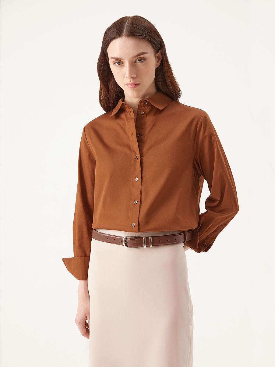 Хлопковая рубашка прямого кроя