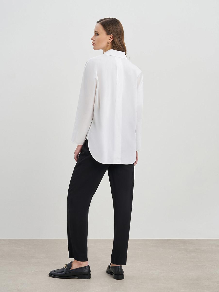 Асимметричная хлопковая рубашка оверсайз