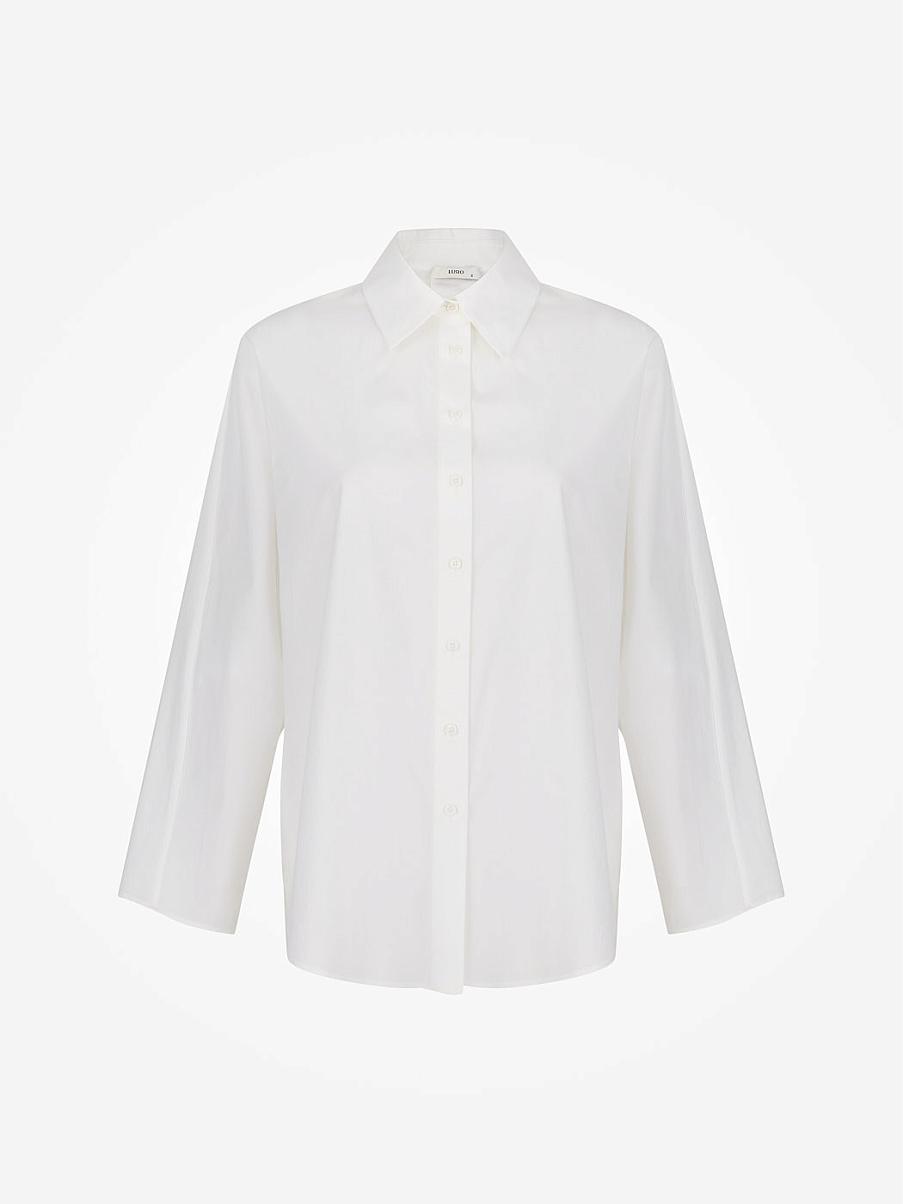 Асимметричная хлопковая рубашка оверсайз