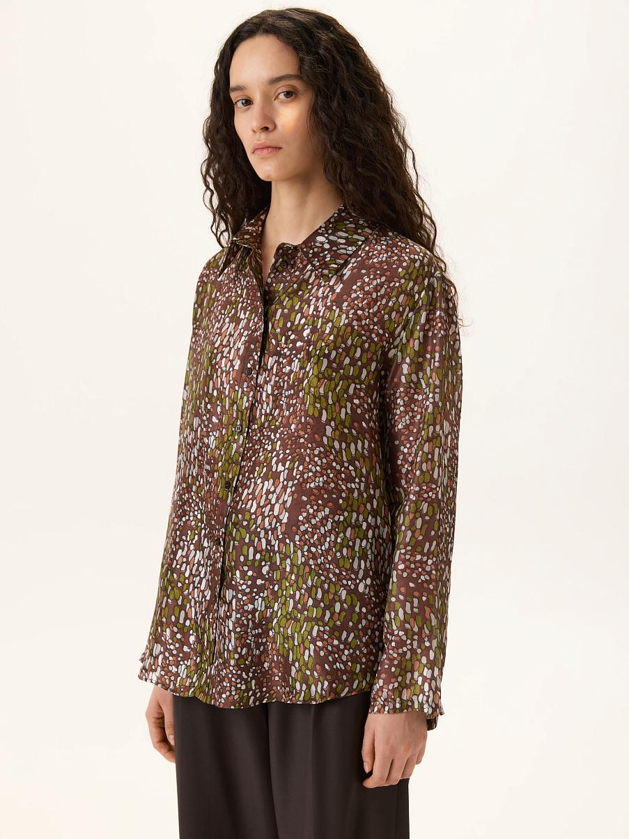 Шелковая рубашка свободного кроя