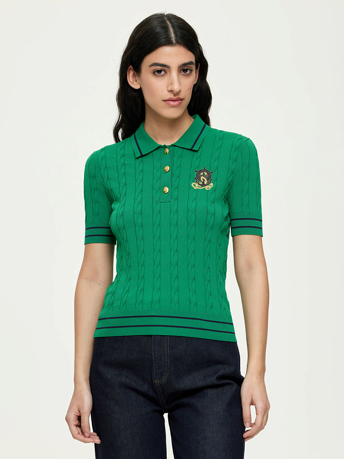 LSSM-070047 Трикотажная блуза (зеленый, L)