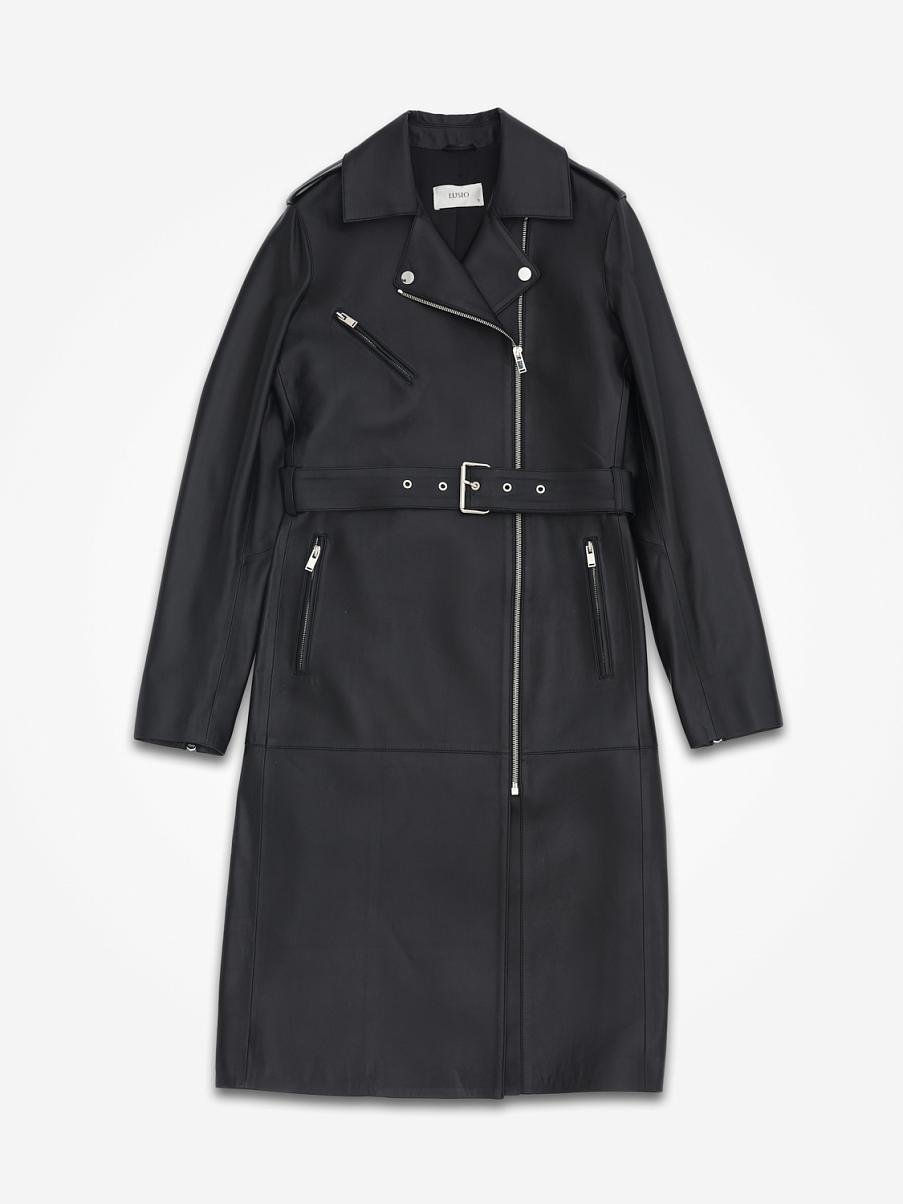 Тренч из натуральной кожи