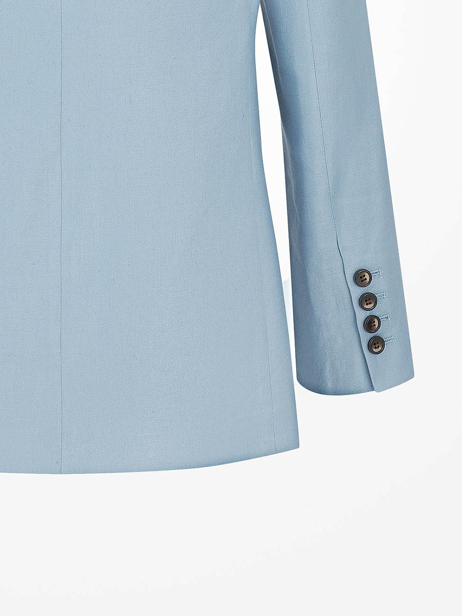 Прямой однобортный жакет со льном