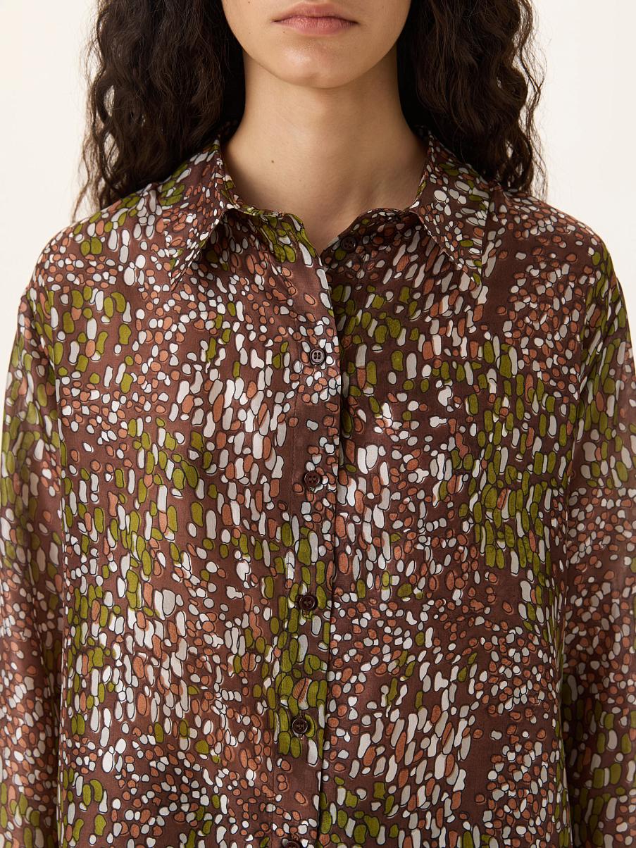 Шелковая рубашка свободного кроя