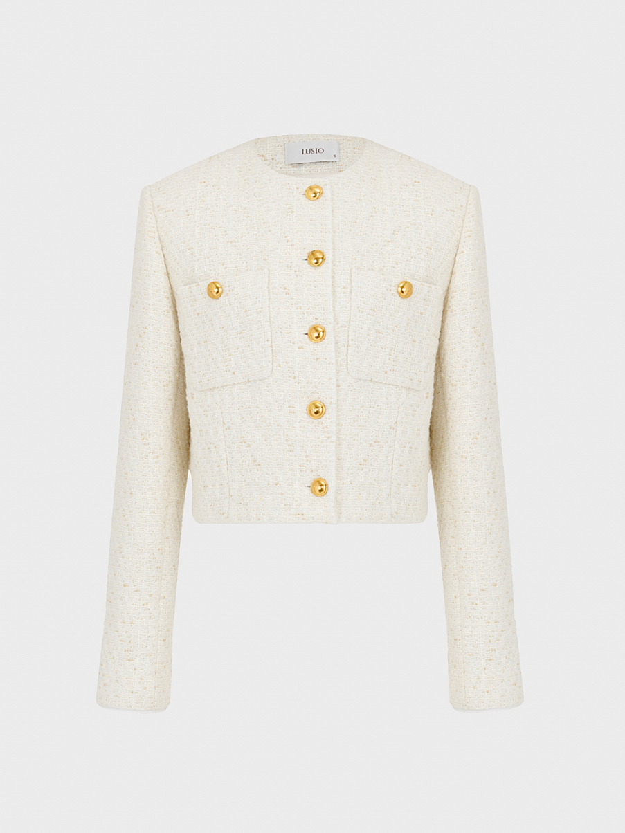 Укороченный жакет с шерстью