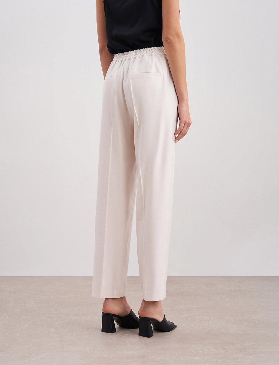 Прямые брюки изо льна со стрелками