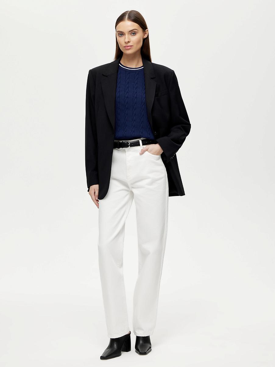 Трикотажная блуза с косами