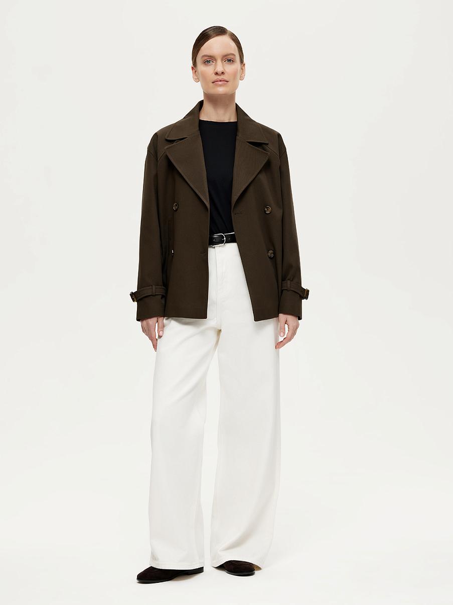 Укороченный хлопковый тренч