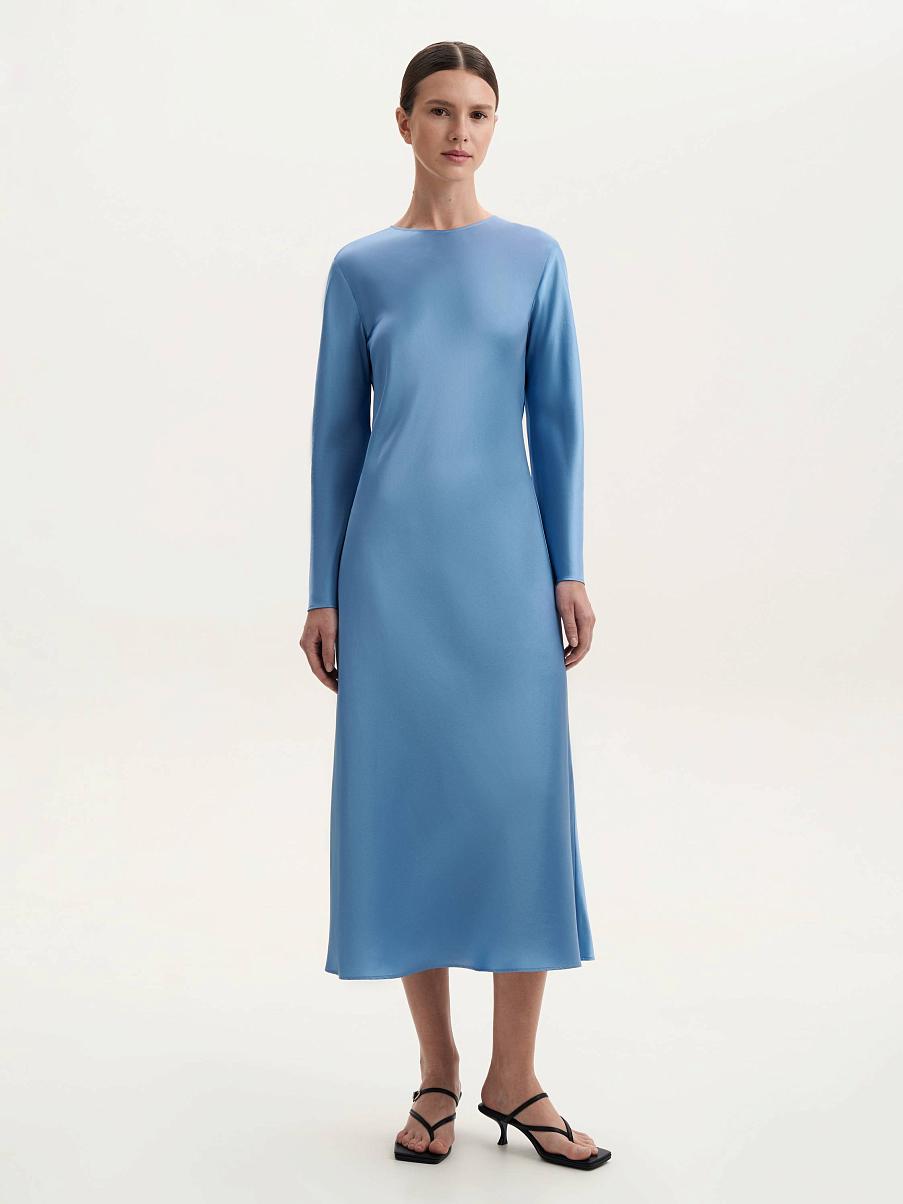 Платье миди из шелка