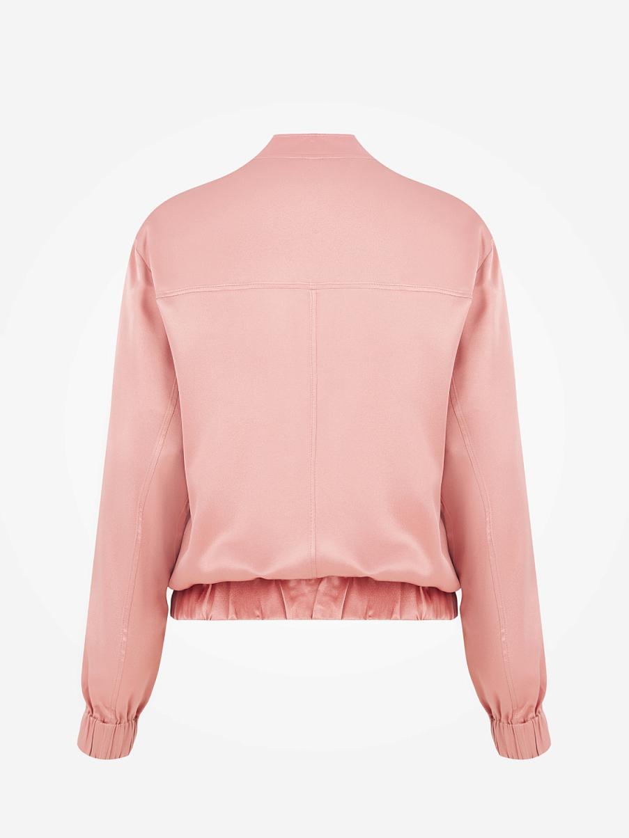 Атласный бомбер на молнии