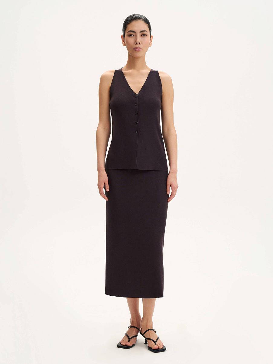 Юбка миди с шелком