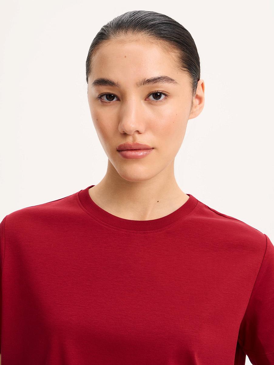 Футболка прямого кроя с шелком